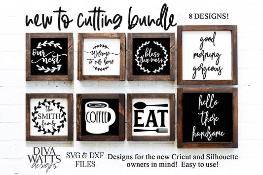 Cutting For Beginners Farmhouse Bundle SVG & DXF Set | Beginner's Bundle | Farmhouse Sign Bundle | Cutting Files Set