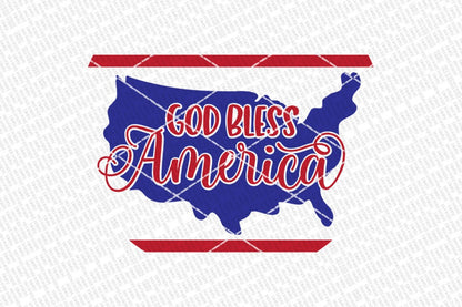 God Bless America SVG | 4th of July Patriotic Sign Design | DXF and more!