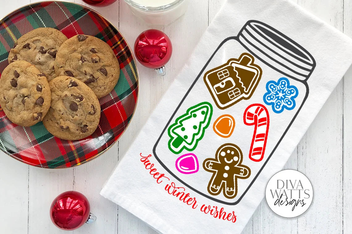 Sweet Winter Wishes SVG | Gingerbread Christmas Jar Design