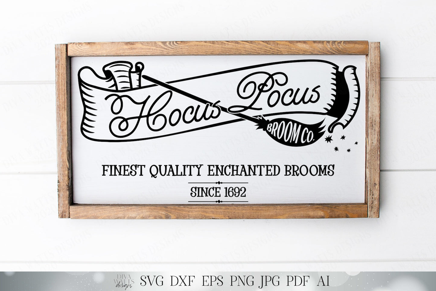 Hocus Pocus Broom Co | Halloween SVG | Halloween Sign | DXF and More | Witch Sign | Broomstick Sign | Enchanted Brooms