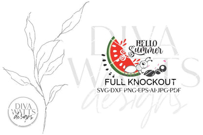 Hello Summer with Watermelon and Ant SVG | Welcome Design