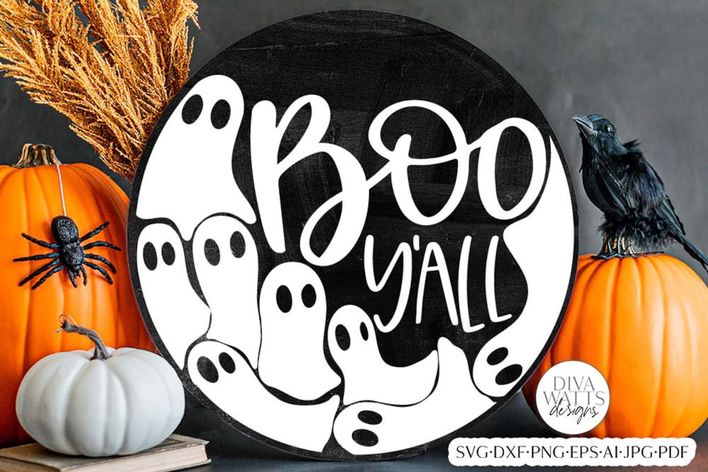 Boo Y'all Ghost SVG | Halloween Door Hanger Design