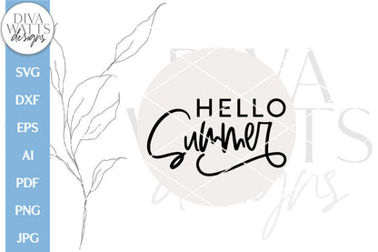 Hello Summer SVG | Door Hanger Welcome Sign Design