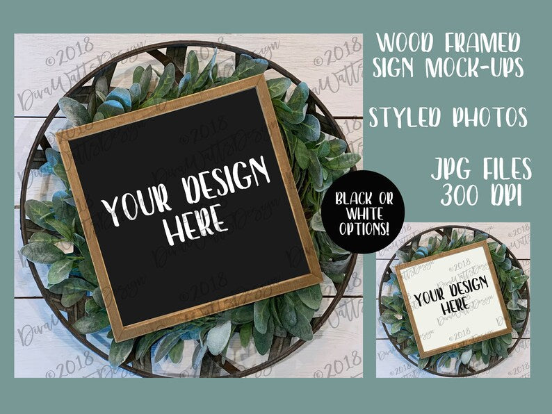 Mock-Up Wood Sign Bundle | 8 JPG Files | Farmhouse Styled Photography | Instant Download