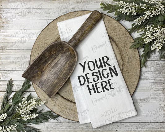 Mock-Up Kitchen Tea Towel | Farmhouse Flour Sack Towel | Product Display | Instant Download | JPG