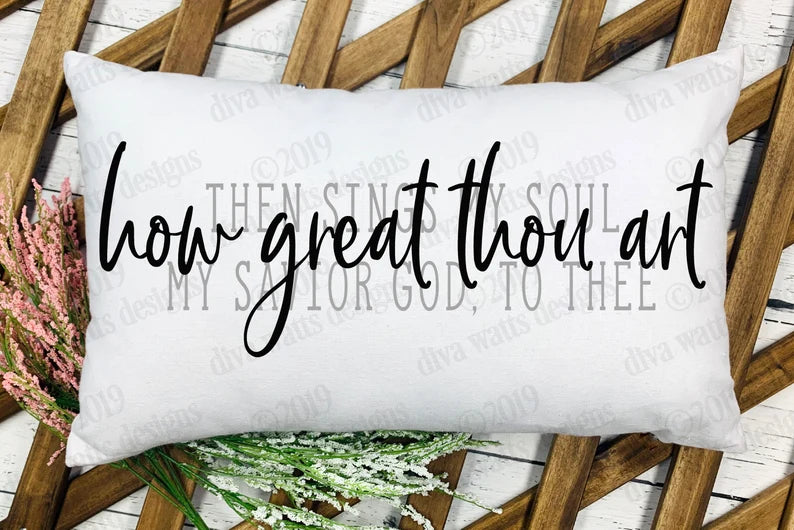 SVG | How Great Thou Art | Then Sings My Soul | Cutting File | Christian Hymn Song Music | Vinyl Stencil HTV | Farmhouse Rustic Sign | dxf
