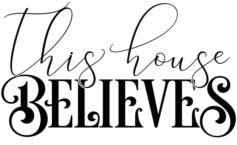SVG This House Believes | Christmas Cutting File | DXF PNG eps jpg | Vinyl Stencil htv | Clipart Printable | Holiday | Santa | Sign | Cricut