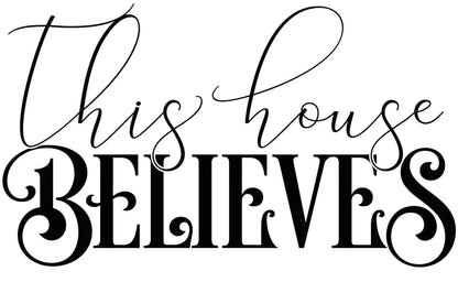 SVG This House Believes | Christmas Cutting File | DXF PNG eps jpg | Vinyl Stencil htv | Clipart Printable | Holiday | Santa | Sign | Cricut