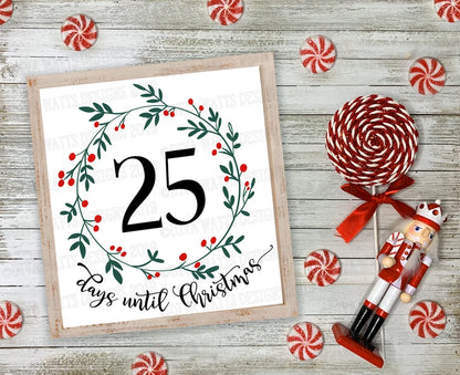 SVG Days Until Christmas | Cutting File | DXF PNG eps | Vinyl Stencil | Sign | Instant Download | Layered | Printable jpg | Colored & Plain