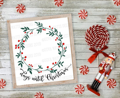 SVG Days Until Christmas | Cutting File | DXF PNG eps | Vinyl Stencil | Sign | Instant Download | Layered | Printable jpg | Colored & Plain
