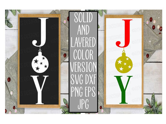 SVG Joy | Cutting File | Christmas Ornament | DXF PNG eps jpg pdf | Vinyl Stencil htv | Instant Download | Sign | Stars | Vertical | Long |