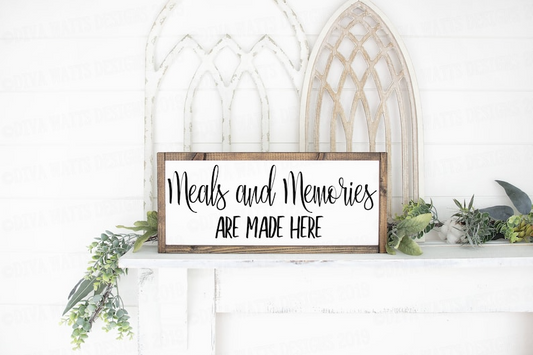 Farmhouse Style | Meals and Memories Are Made Here | SVG | PNG | Cuttable | Cricut | Silhouette | Instant Download | Sign | Phrase | Signs