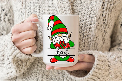 SVG Split Elf Gnome | Cutting File | Laser Cutter Sublimination | Customize With Your Name | Ornament Shirt Sign | DXF PNG | Add Your Font