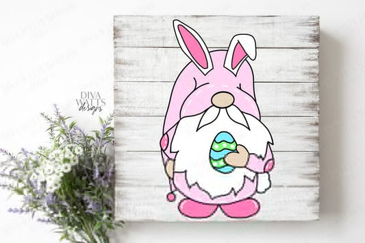SVG | Easter Bunny Gnome | Cutting File | Egg Ears Cotton Tail | Layered | Vinyl Stencil HTV | Sign Shirt Tumbler Basket | Laser | PNG jpg