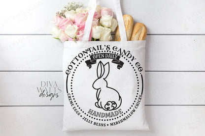 SVG | Cottontail's Candy Co | Cutting File | Handmade Creme Eggs Jelly Beans Marshmallow Chicks | Vinyl Stencil HTV dxf | round circle sign