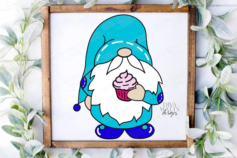 Happy Birthday Gnome SVG | 5 Variations | dxf and more! | Glowforge Ready!