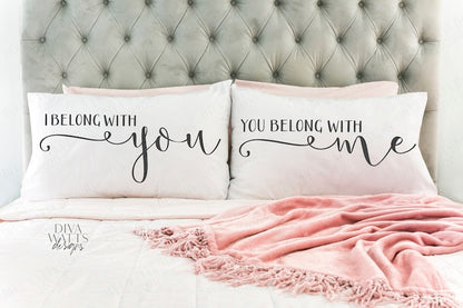 SVG | I Belong With You / You Belong With Me | Cutting File | Set of 2 | Cut Files | Love Romance Valentine's Wedding | Vinyl Stencil HTV