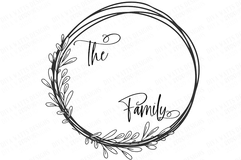 SVG Family Monogram Sign | Cutting File | Last Name | Add Your Text & Font | Customize Personalize | Vinyl Stencil HTV Instant Download PNG