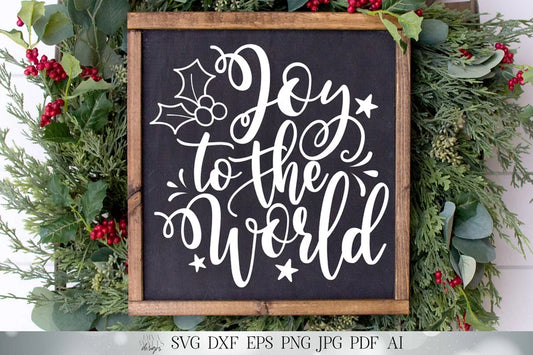 Joy To The World | Christmas Cutting File | The Stars Are Brightly Shining | Jesus | Christian Hymn Art | Farmhouse Sign
