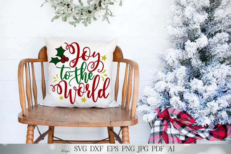 Joy To The World | Christmas Cutting File | The Stars Are Brightly Shining | Jesus | Christian Hymn Art | Farmhouse Sign