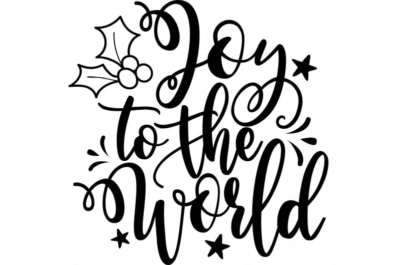 Joy To The World | Christmas Cutting File | The Stars Are Brightly Shining | Jesus | Christian Hymn Art | Farmhouse Sign