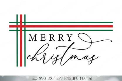 Merry Christmas SVG | Winter Farmhouse Design | Ticking Stripes SVG | Winter Wall Sign SVG | Printable and More