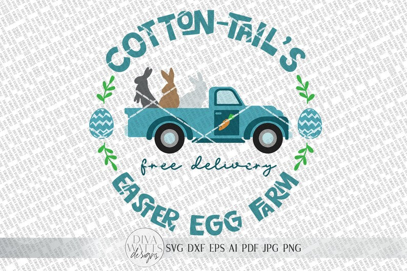 Cotton-Tail's Easter Egg Farm SVG | Farmhouse Easter Sign SVG | dxf and more!