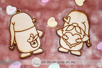 Valentine's Day Double Sided Gnome SVG | Glowforge Ready Files Included too!
