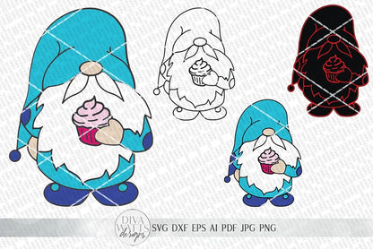 Happy Birthday Gnome SVG | 5 Variations | dxf and more! | Glowforge Ready!