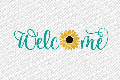 Welcome With Sunflower SVG | Farmhouse Sign | DXF and More