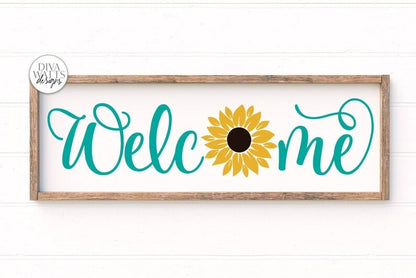 Welcome With Sunflower SVG | Farmhouse Sign | DXF and More