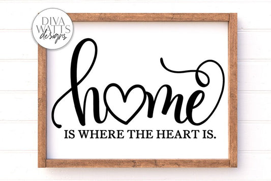 Home Is Where The Heart Is SVG | Farmhouse Sign | DXF and More!