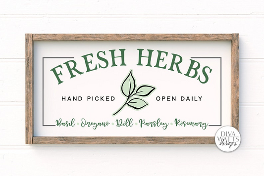 Fresh Herbs SVG | Farmhouse Kitchen Sign | Gardening SVG