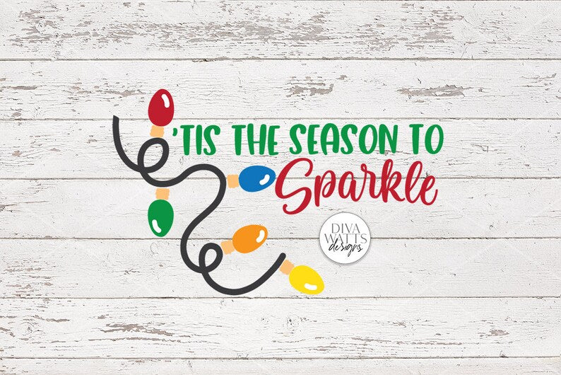 Tis The Season To Sparkle | Christmas / Winter Round Sign Design