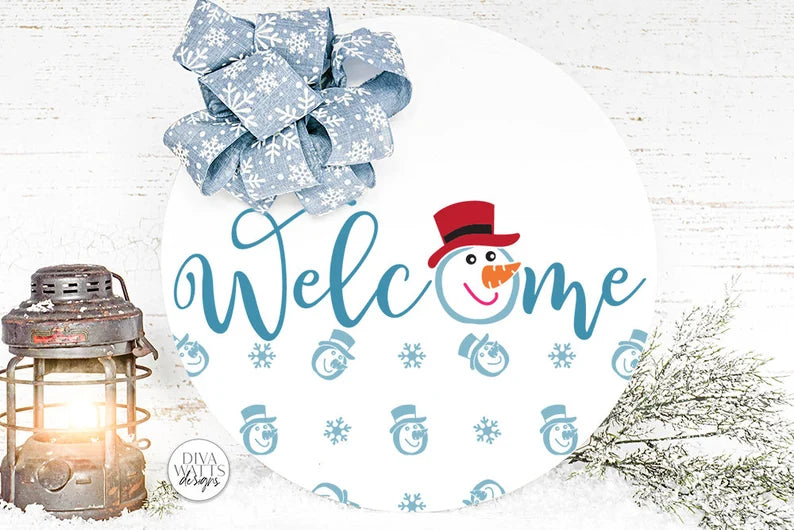 Welcome With Snowman SVG | Winter / Christmas Design