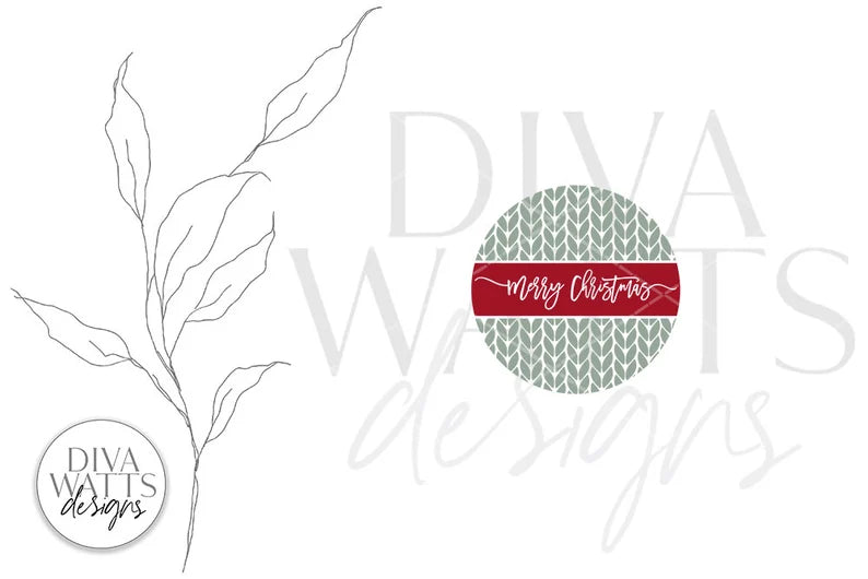 Merry Christmas Knit Pattern SVG | Winter Round Design