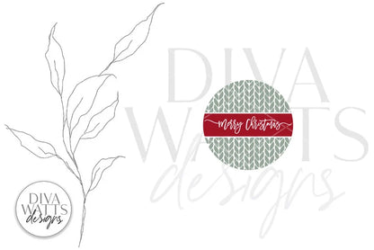 Merry Christmas Knit Pattern SVG | Winter Round Design