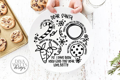 Santa Plate SVG | Single Child Version | Christmas / Winter Round Design