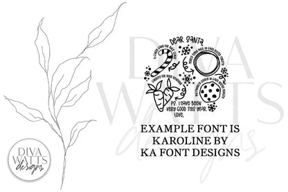 Santa Plate SVG | Single Child Version | Christmas / Winter Round Design
