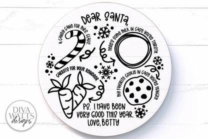 Santa Plate SVG | Single Child Version | Christmas / Winter Round Design