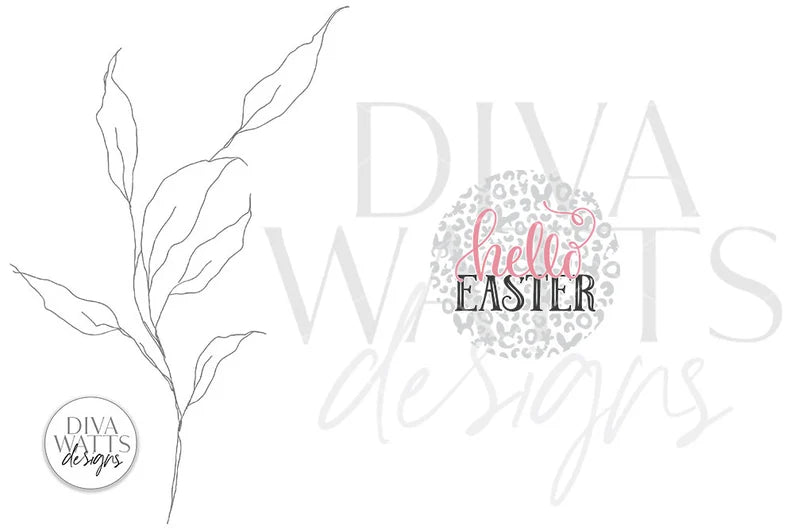 Hello Easter Round SVG | Easter Leopard Print Design