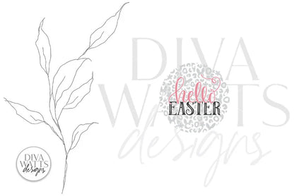 Hello Easter Round SVG | Easter Leopard Print Design