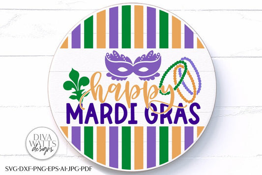 Happy Mardi Gras SVG | Round Welcome Design