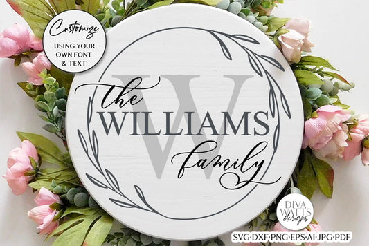 Family Monogram SVG | Farmhouse Round Design