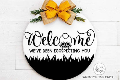 Welcome We've Been Eggspecting You SVG | Easter Bunny Design