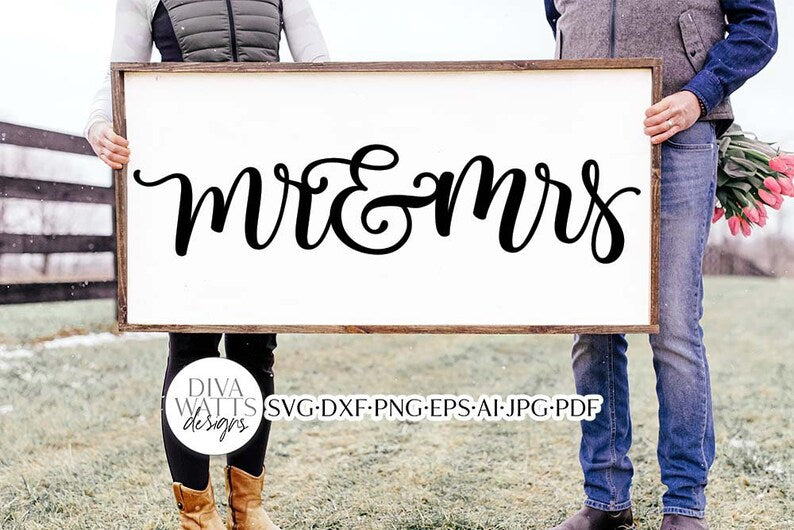Mr And Mrs SVG | Romantic Design