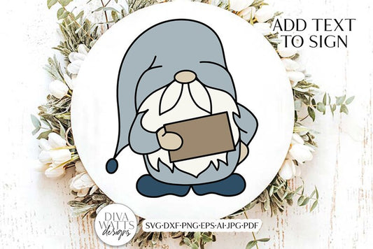 Gnome With Sign SVG | Customize Your Gnome Design