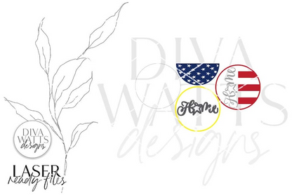 Patriotic Home SVG for Glowforge | 4th of July Round Sign Design