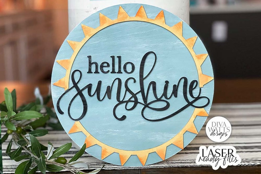 Hello Sunshine Laser SVG | Round Welcome Design