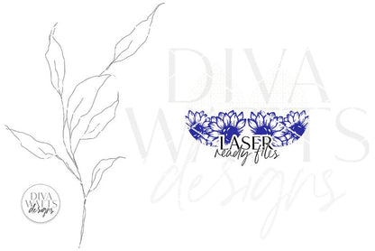 Boho Sunflower Rattan Drop Earrings Glowforge SVG | Floral Laser File